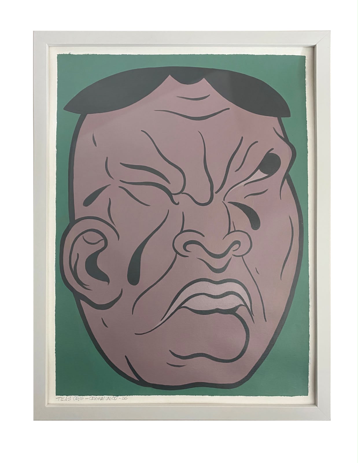 Greda — retrato contemporáneo en acrílico de TEAS, 100 × 80 cm