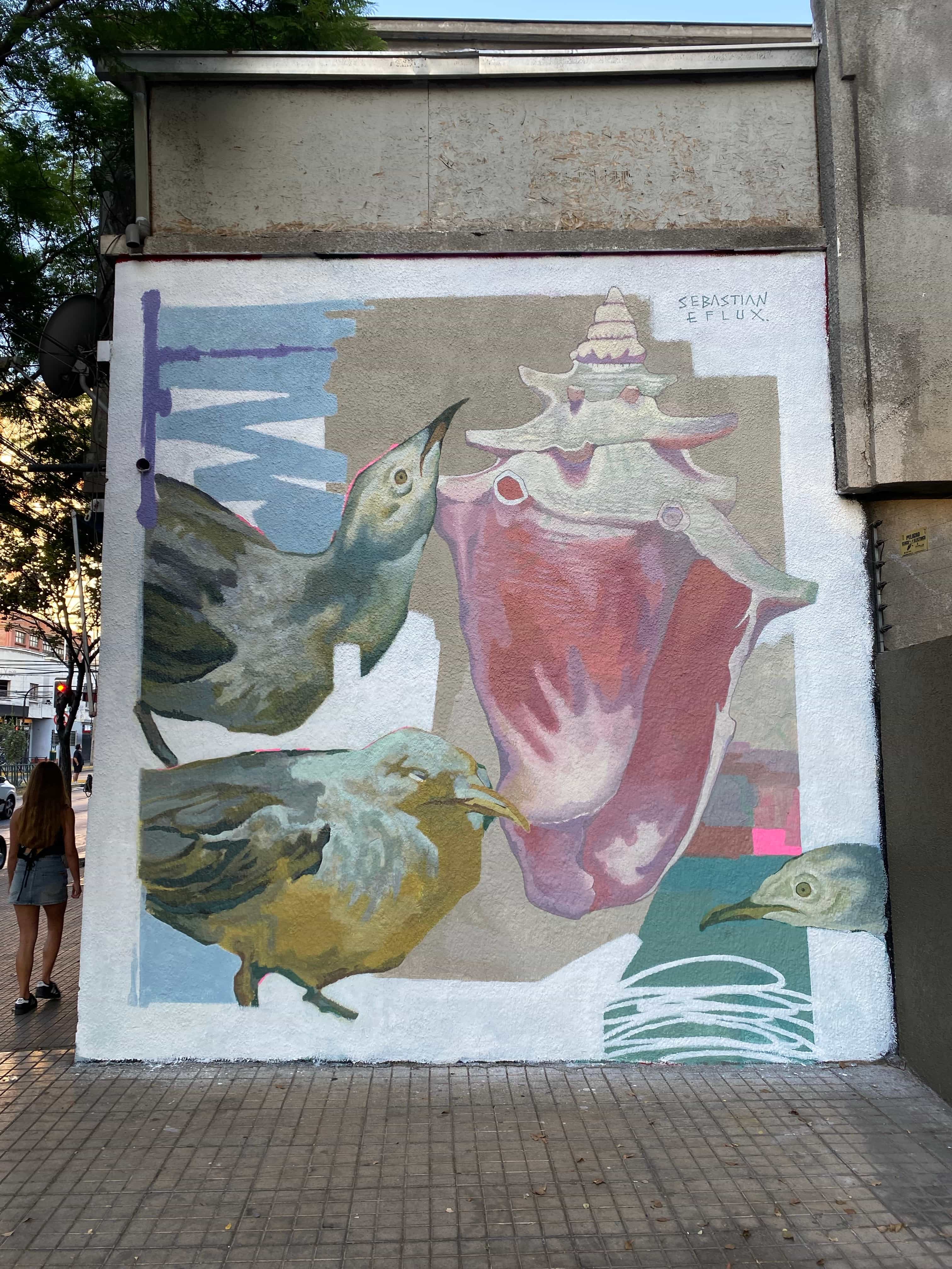 Muro 3 — mural contemporáneo de TEAS, intervención urbana en Santiago