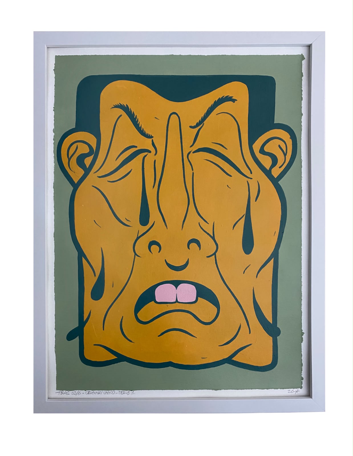 Ocre — retrato expresivo en acrílico sobre lienzo de TEAS, 100 × 80 cm